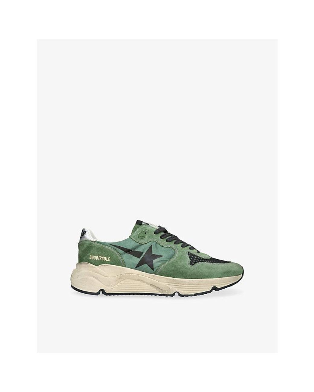Golden Goose Deluxe Brand Green Running Sole Suede Trainers for men