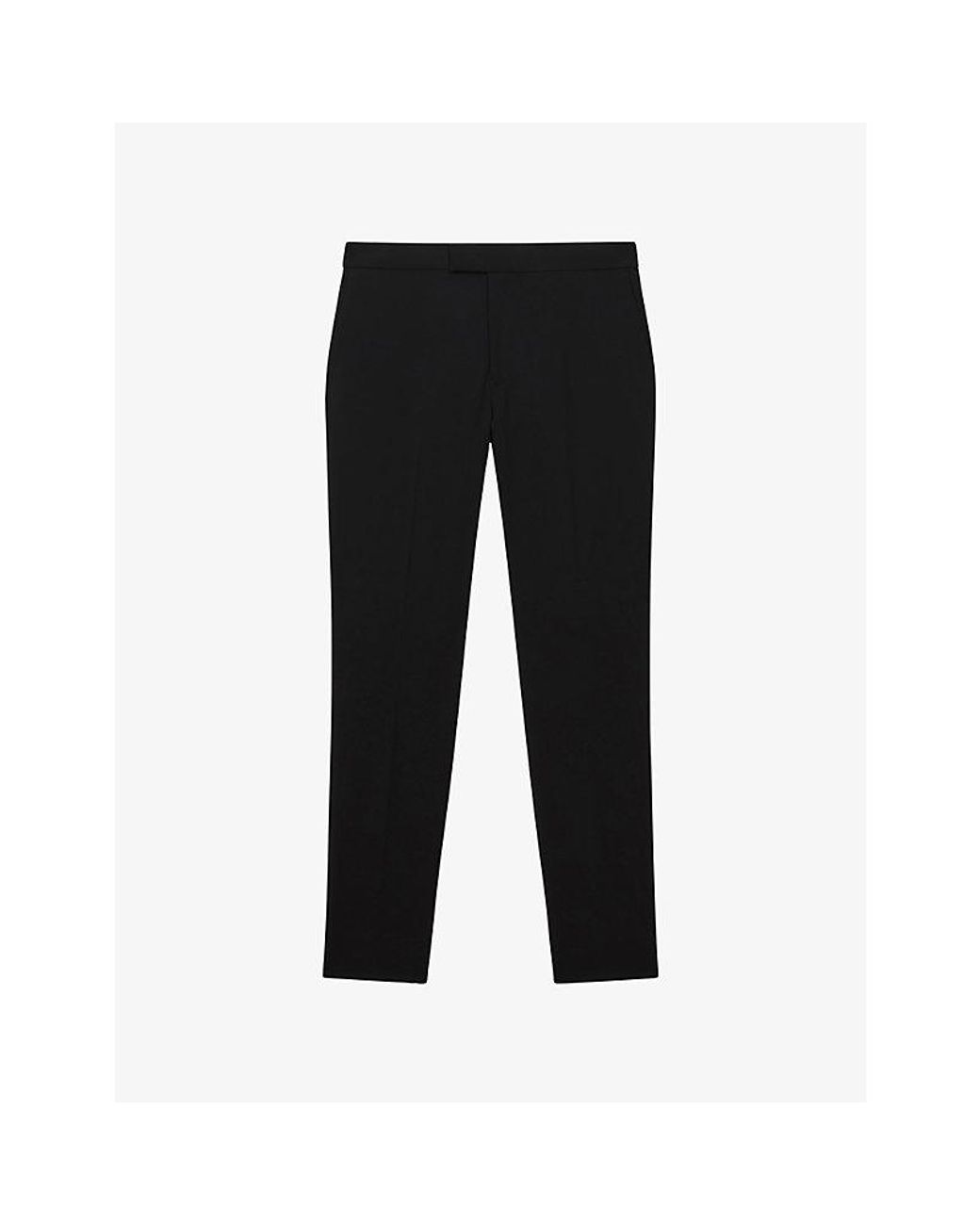 Reiss Black Found Slim-Fit Drawstring Woven Trousers for men