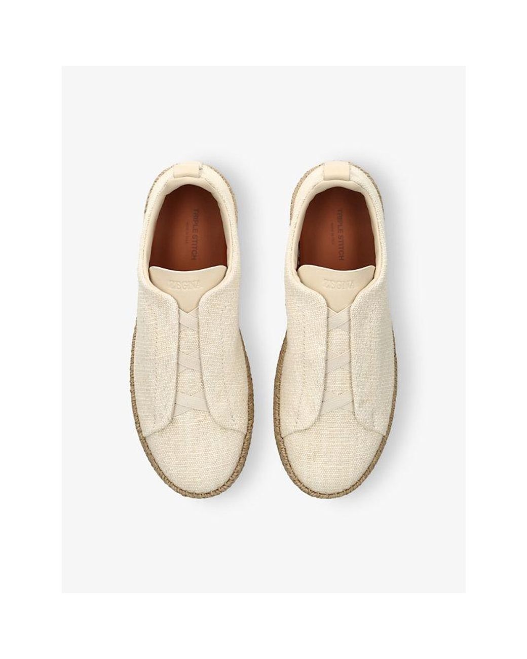 Zegna Natural Triple Stitch Woven Low-Top Trainers for men