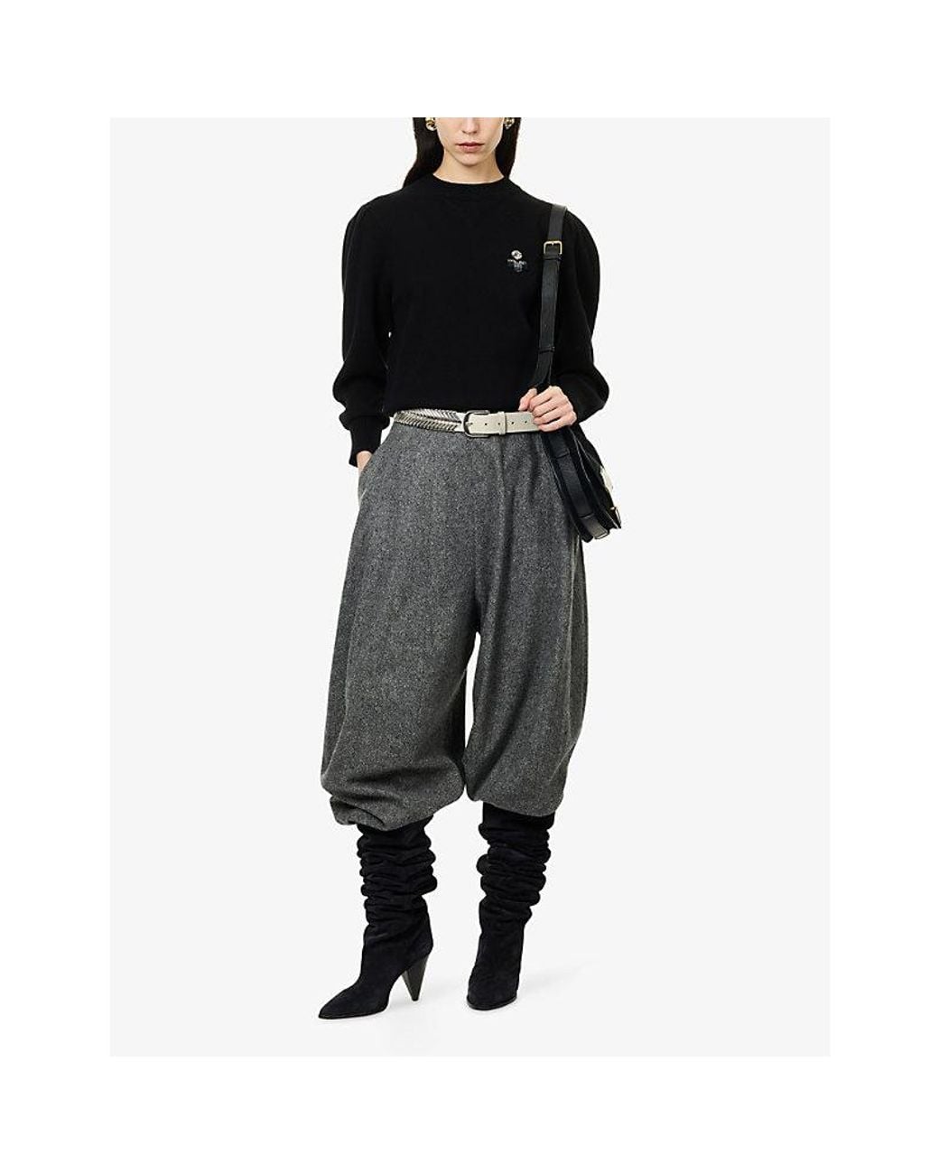Isabel Marant Black Kelaya Beaded Cotton-Blend Jumper