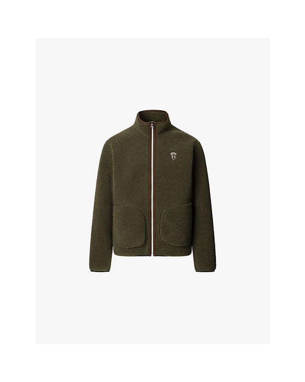 Hackett Green Heritage Badge Classic-Fit Fleece Jacket