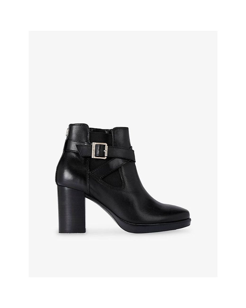Carvela Kurt Geiger Black 2 Wide-Fit Leather Heeled Ankle Boots