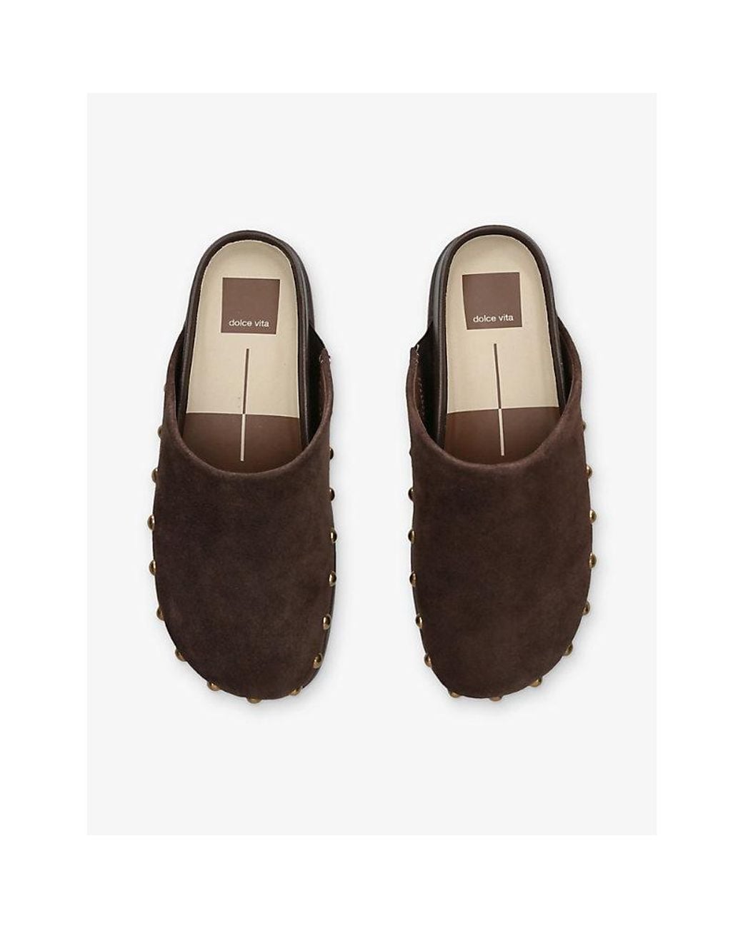 Dolce Vita Brown Joney Studded Suede Mules