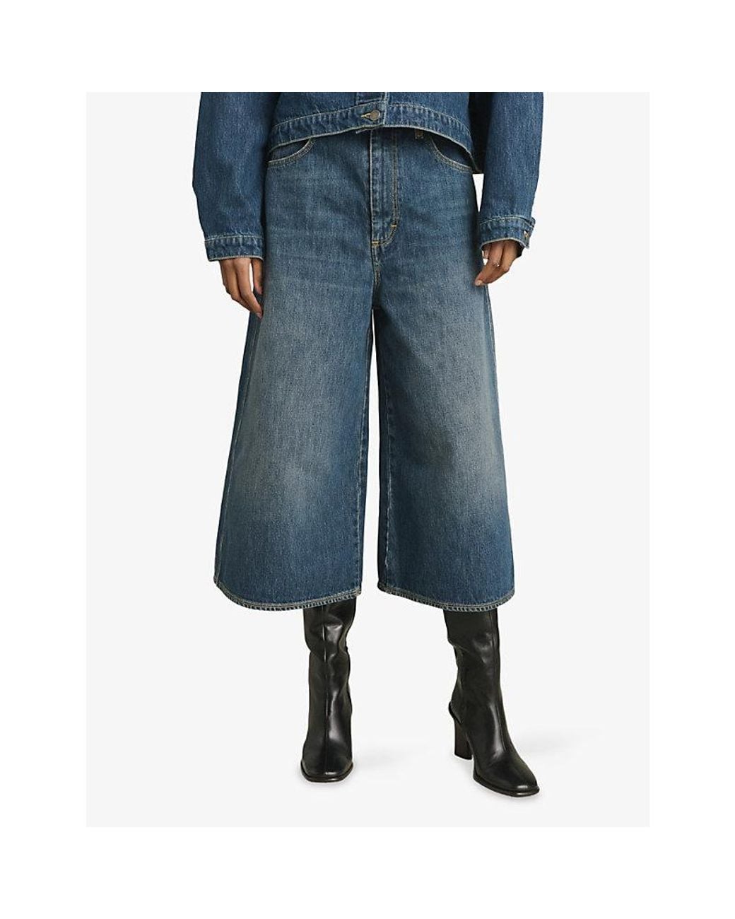 Soeur Blue Joyce Culotte Denim Shorts