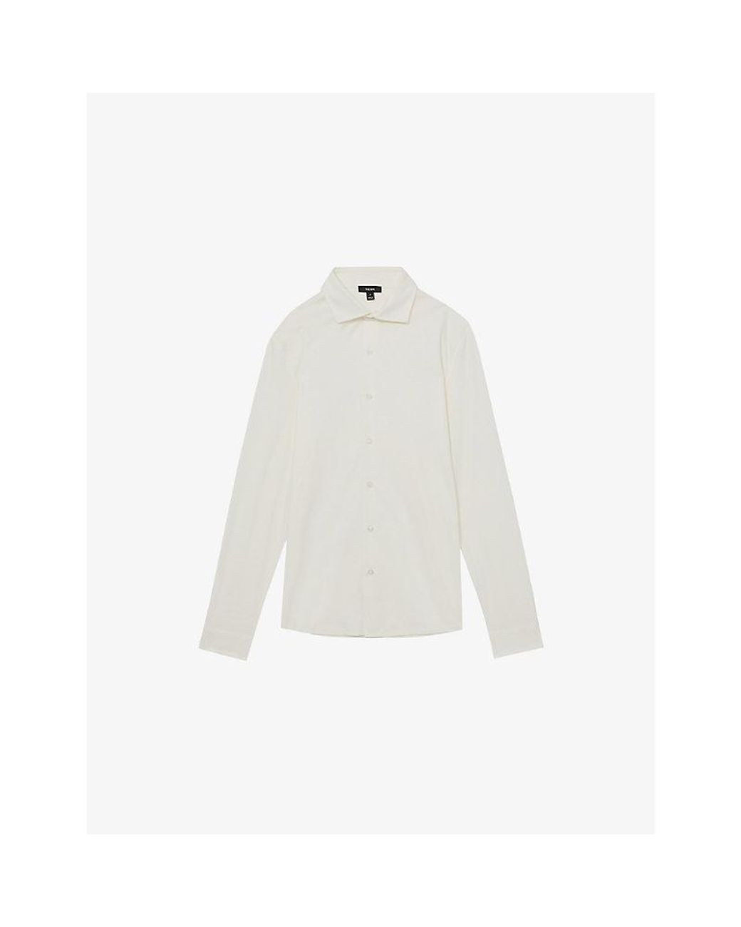 Reiss White Duke Button-Through Cotton-Jersey Shirt for men