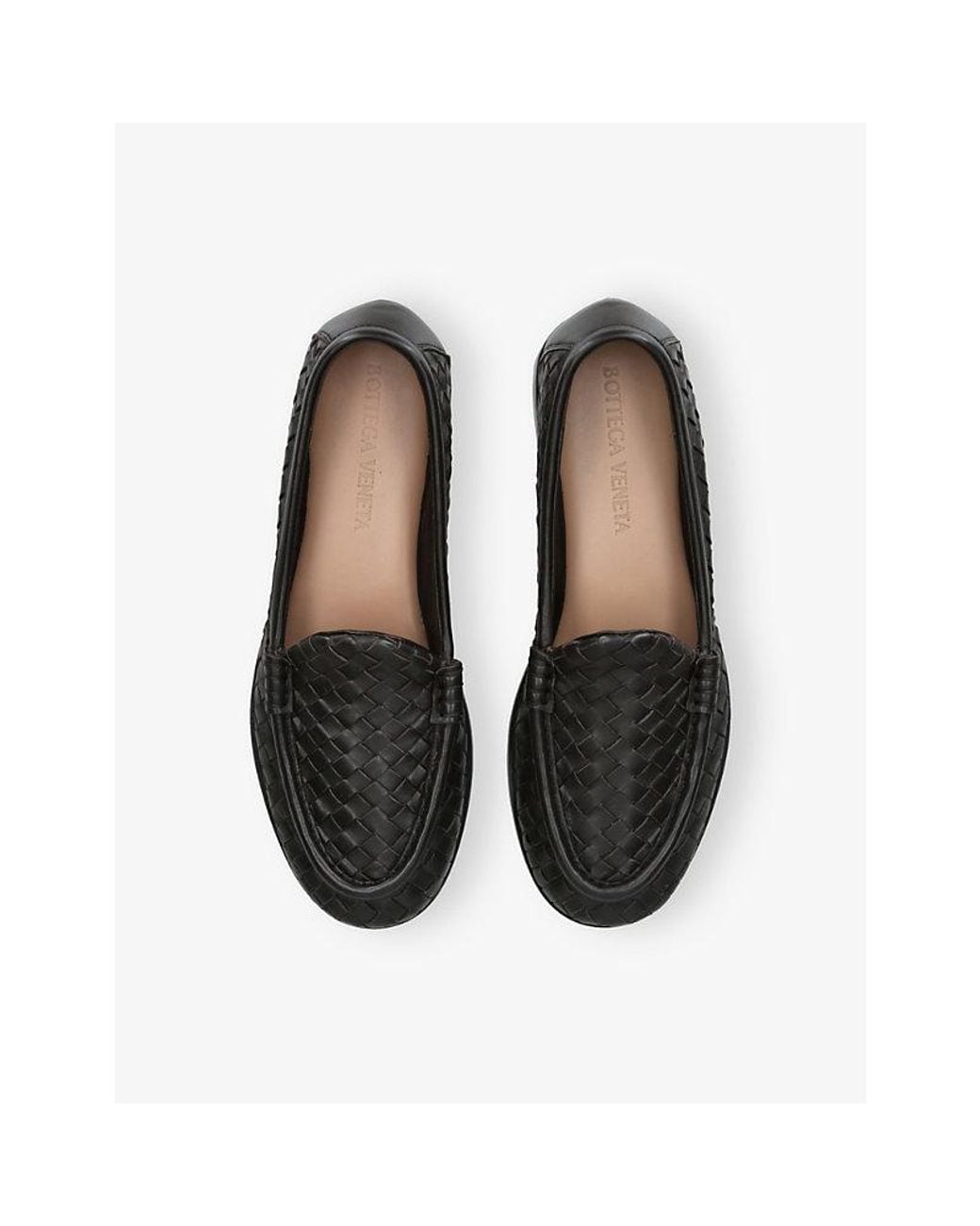 Bottega Veneta Black Silenzio Intrecciato Leather Loafers