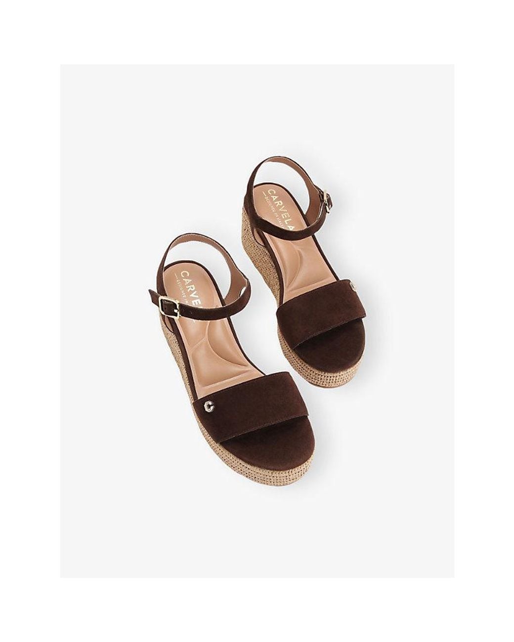 Carvela Kurt Geiger Natural Portofino Flatform Faux-Leather Sandals