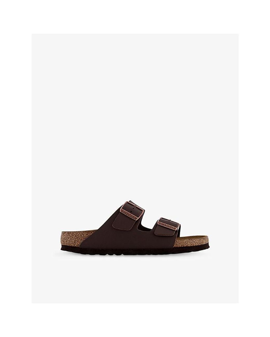 Birkenstock Brown Arizona Two-Strap Faux-Leather Sandals