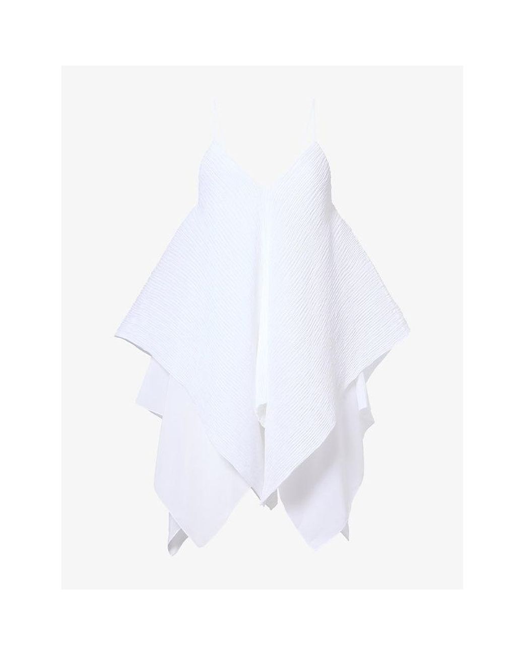 J.W. Anderson White Pleated V-Neck Woven Top