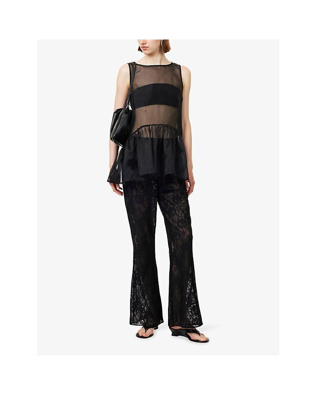 Dissh Black Anya Lace Woven Trousers