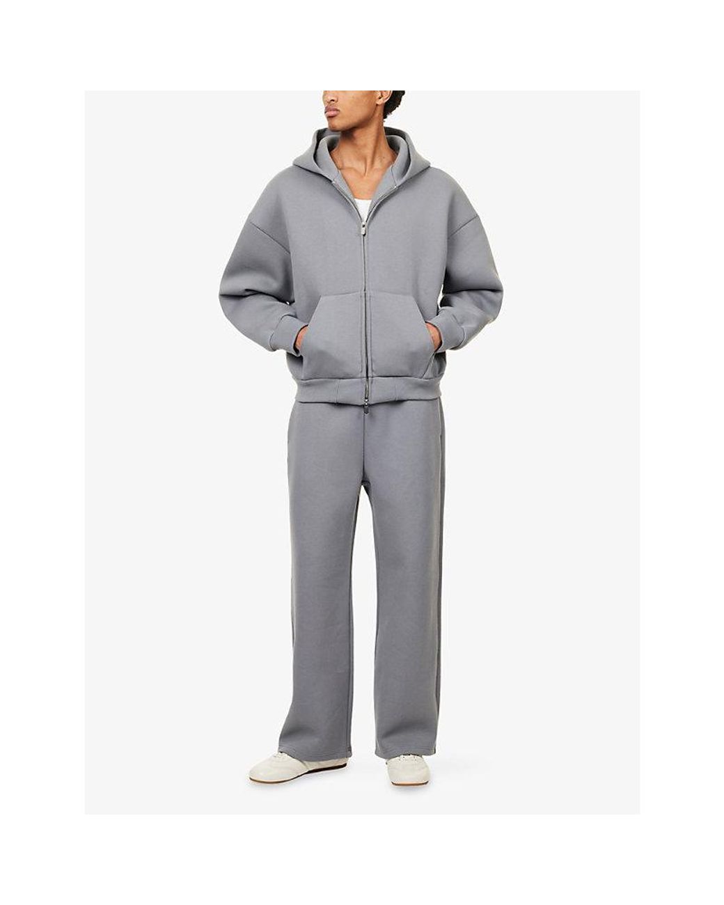 Seventh Gray V2 Dropped-Shoulder Cotton-Blend Hoody for men