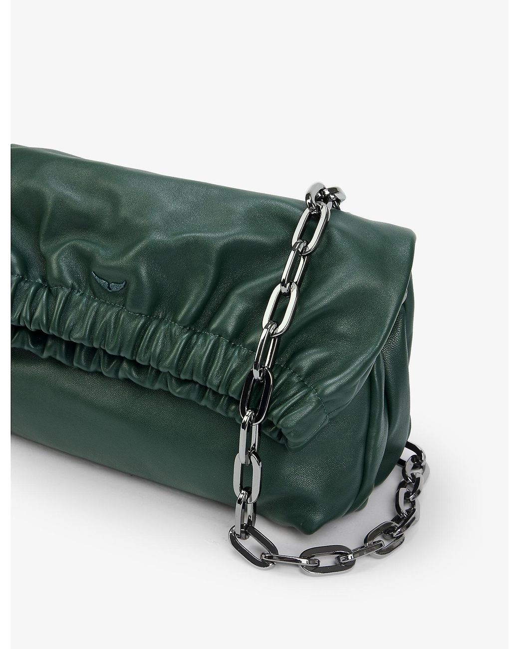 Zadig & Voltaire Rockyssime Leather Cross-body Bag in Green | Lyst