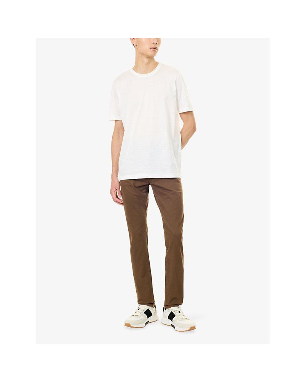 Corneliani White Crew-Neck Mercerized Cotton T-Shirt for men