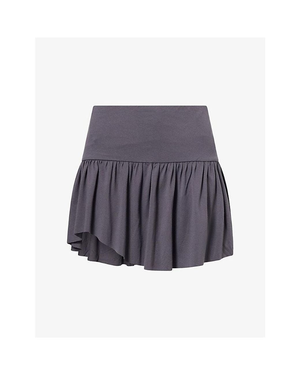 GIMAGUAS Gray Sari Tiered Jersey Mini Skirt
