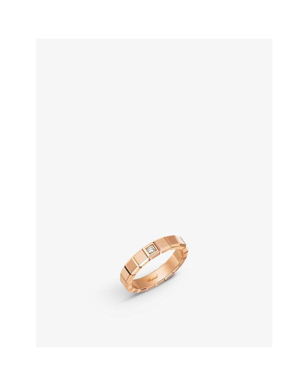 Chopard White Ice Cube 18Ct Rose- And 0.03Ct Round-Cut Diamond Ring