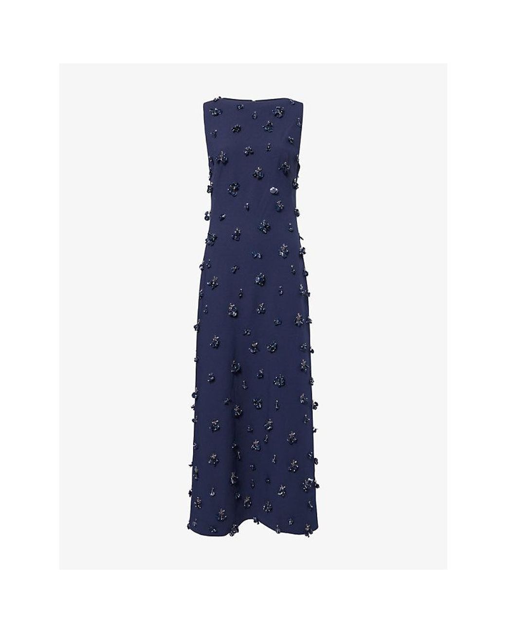Jonathan Simkhai Blue Claudia Jewel-Embellished Woven Midi Dress