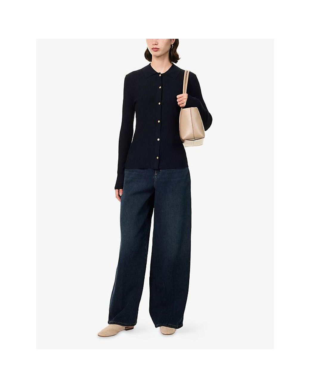 Max Mara Blue Wide-Leg Relaxed Denim Jeans