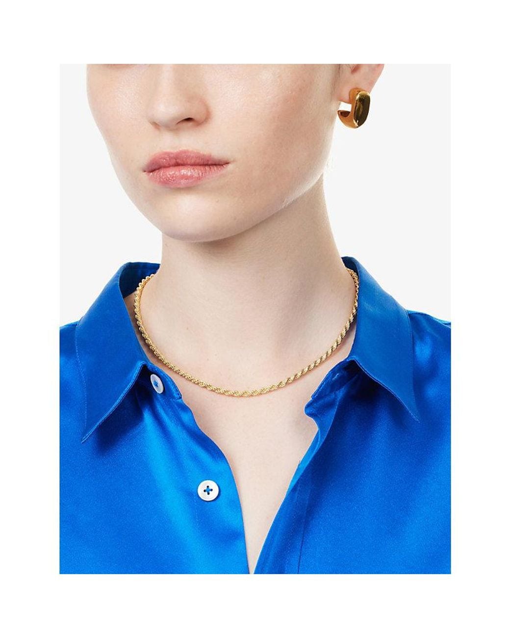 Lisa Gozlan Metallic Mini Rope 14Ct-Plated Sterling- Necklace