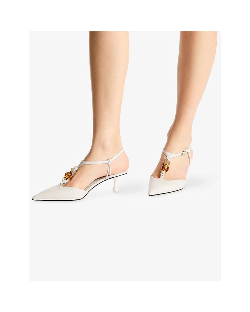 Jimmy Choo White Lauri 50 Leather Pumps