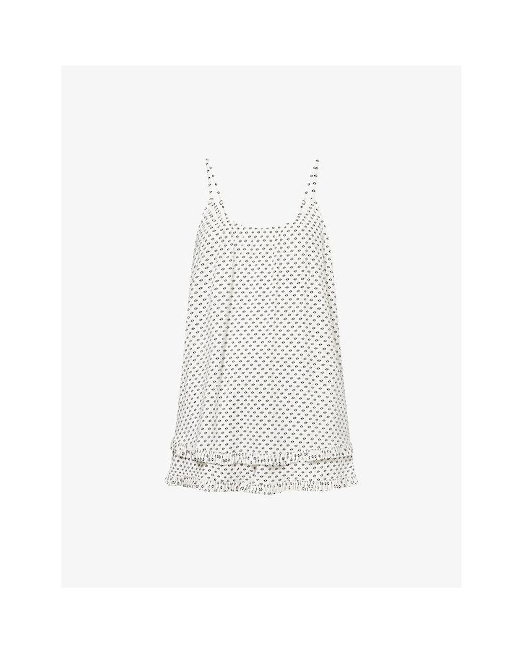 Eberjey White Gisele Printed Stretch-Woven Pyjama Set