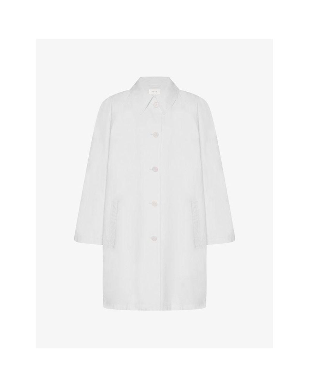 The Row White Hawkins Single-Breasted Cotton Poplin Coat
