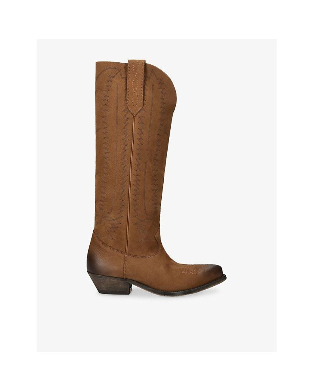 Golden Goose Deluxe Brand Brown Wish Star Leather Cowboy Boots