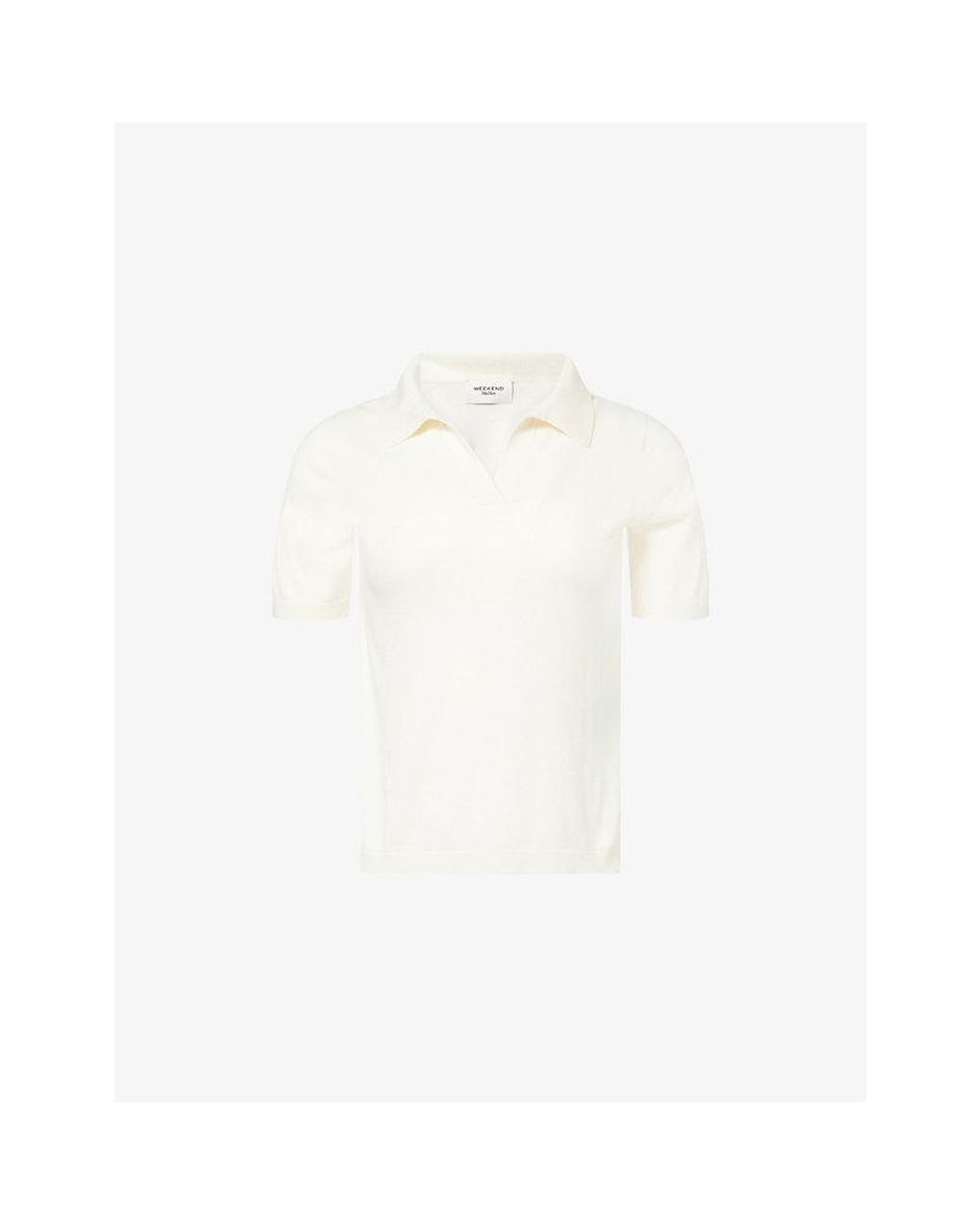Weekend by Maxmara White Open-Collar Silk And Wool Jumper
