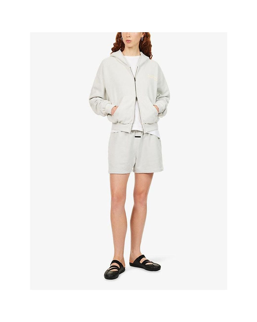 Fear Of God White 90S Full-Zip Cotton-Jersey Hoody