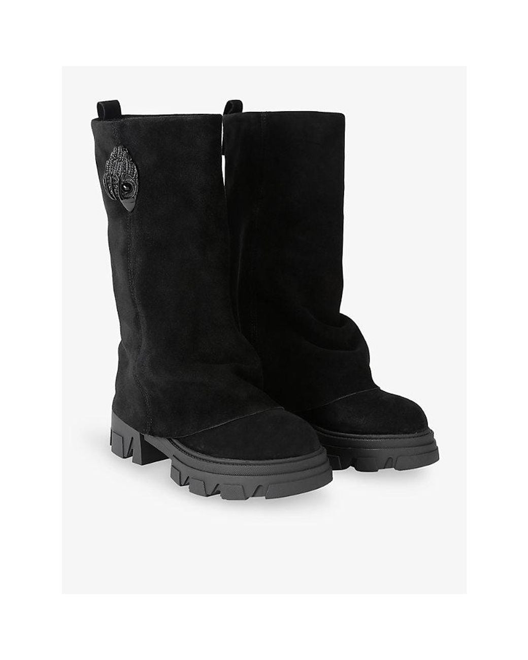 Kurt Geiger Black Stomp Suede Boots