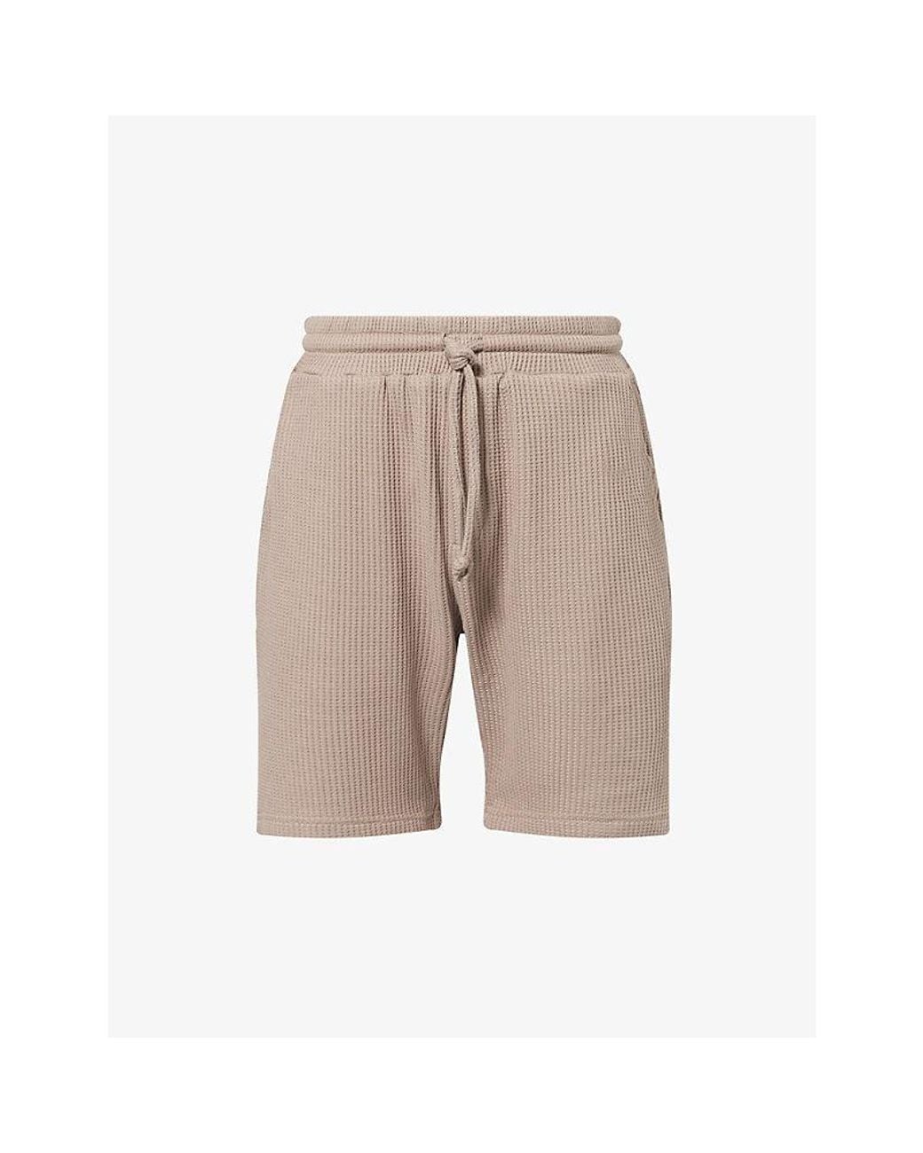 Arne Natural Relaxed-Fit Waffle Cotton Shorts for men