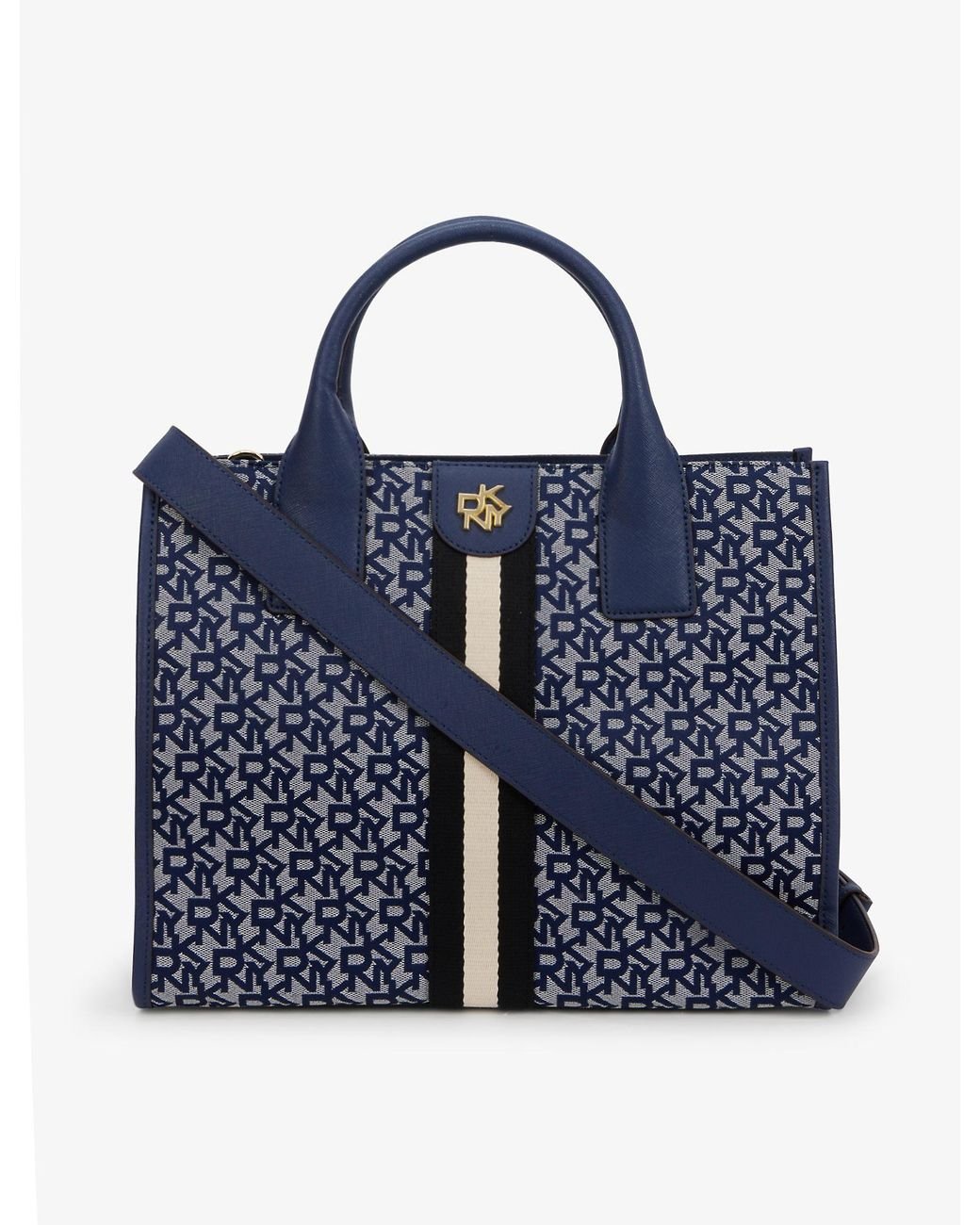 DKNY Carol Monogram-print Medium Woven Tote Bag in Blue | Lyst