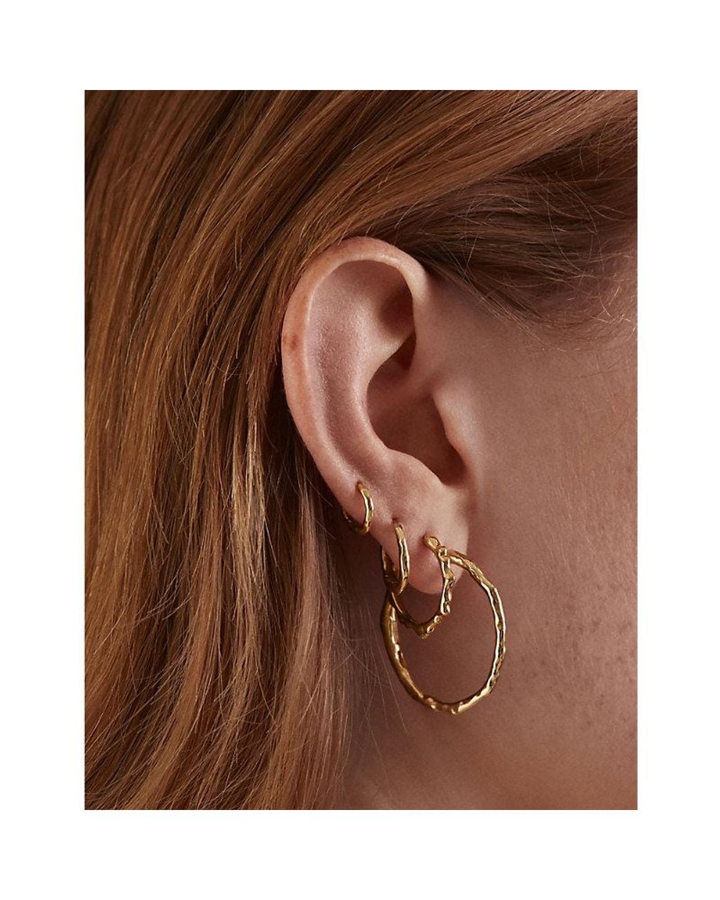 Monica Vinader Metallic Mv Siren Muse Medium 18Ct Vermeil Hoop Earrings