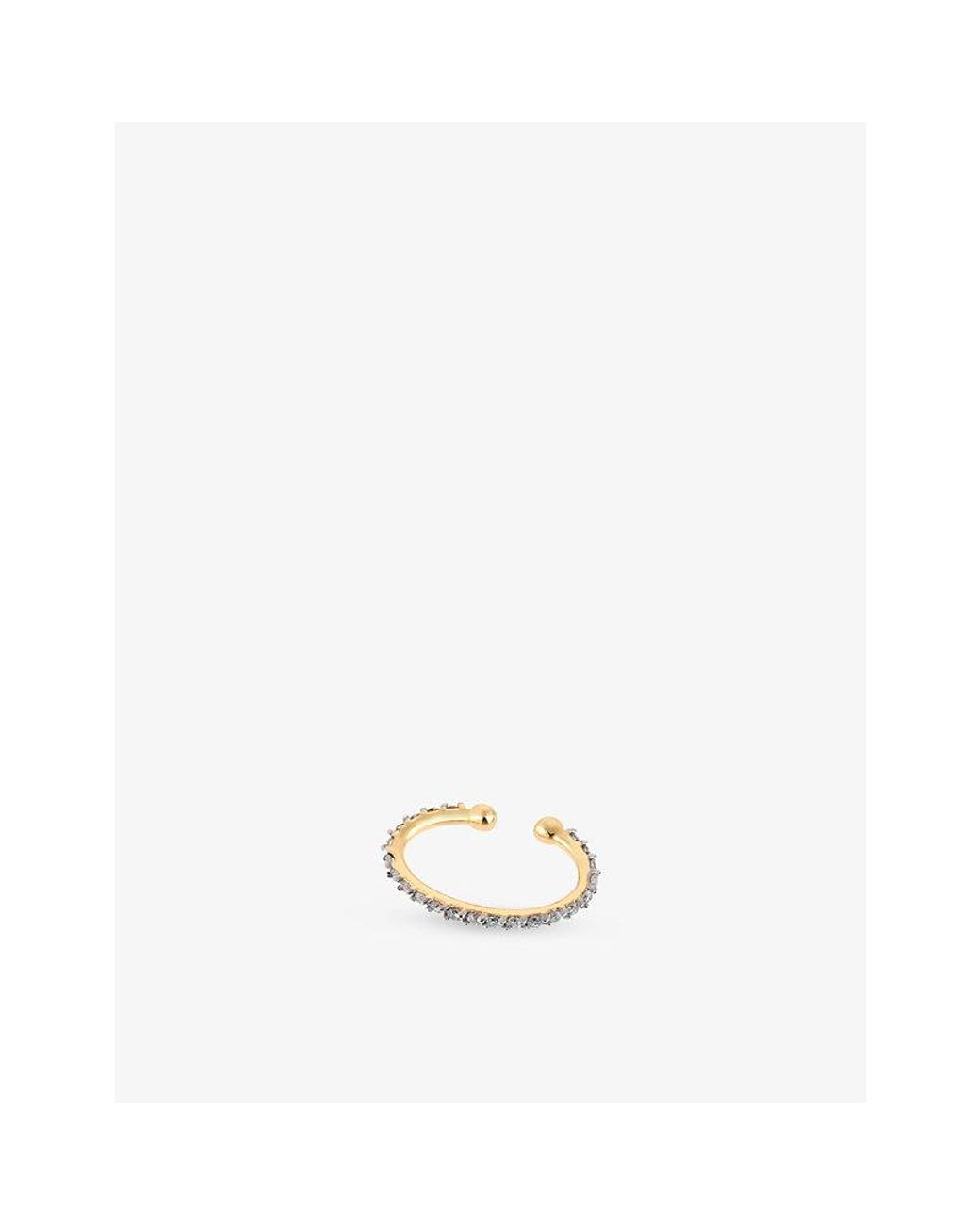 Kismet by Milka White Shimmery Circle 0.12Ct Diamond Cuff