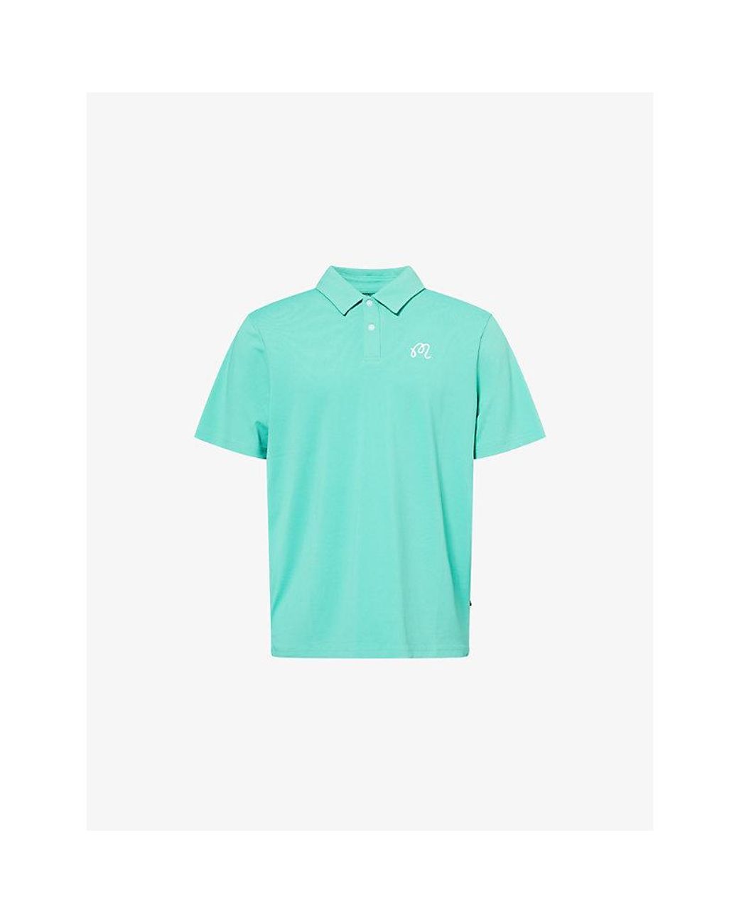 Malbon Blue Fairway Woven Polo T-Shirt for men