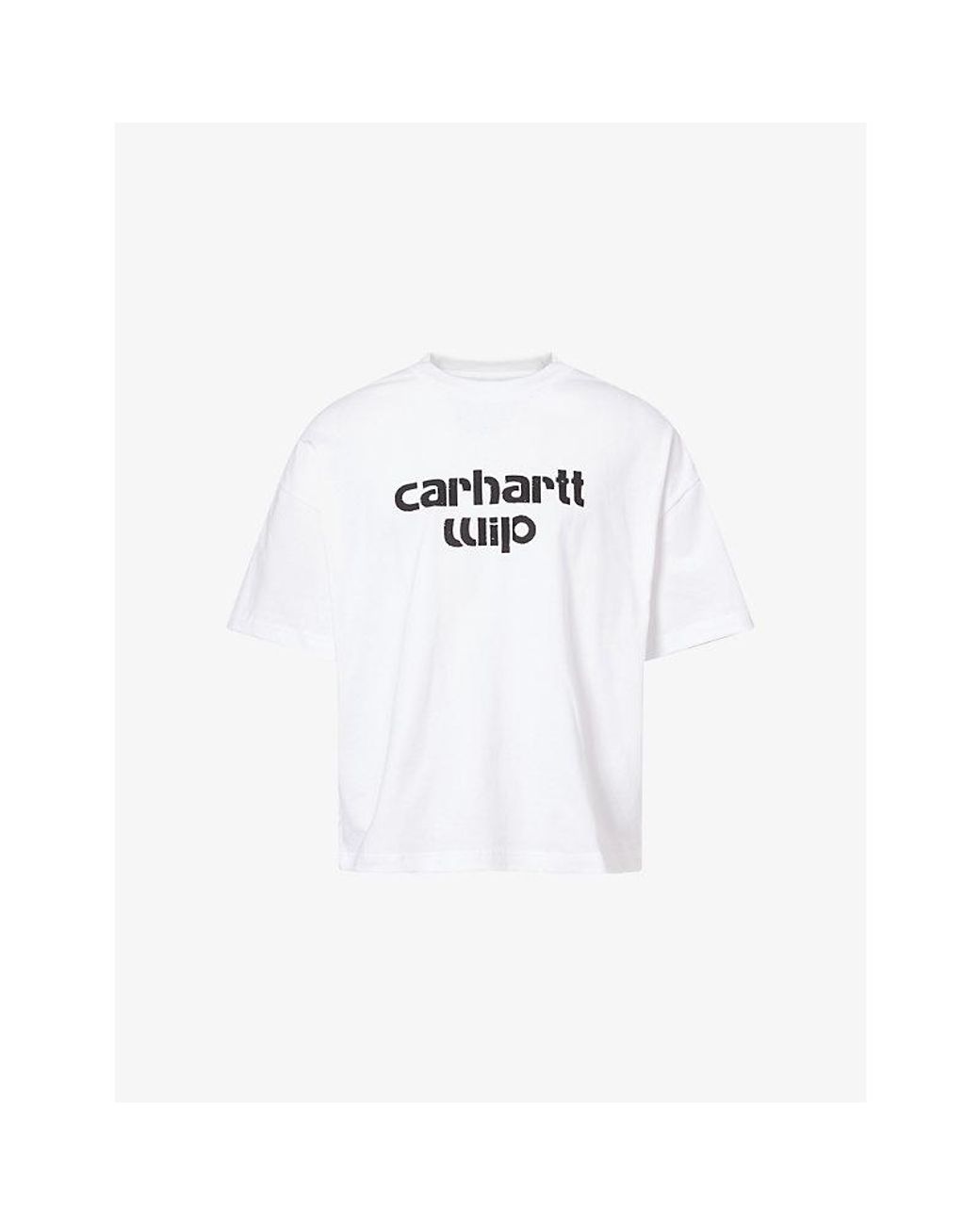 Carhartt White Archive Graphic Text-Print Cotton T-Shirt for men