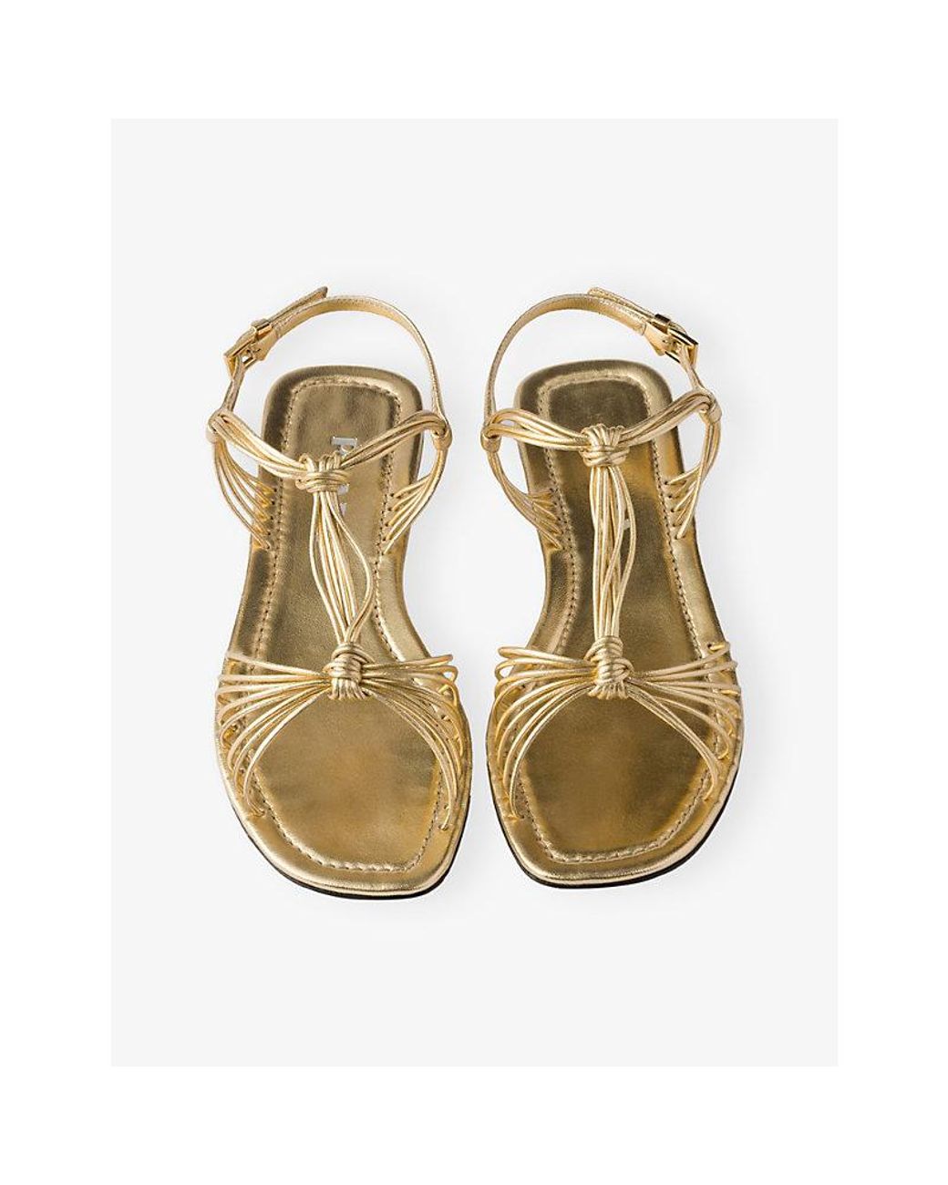 Prada Natural Mordoré Leather Flat Sandals