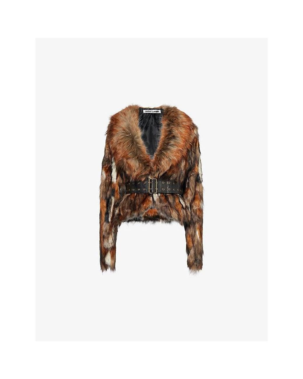 Jaded London Mesconda Belted Regular-Fit Faux-Fur Coat in