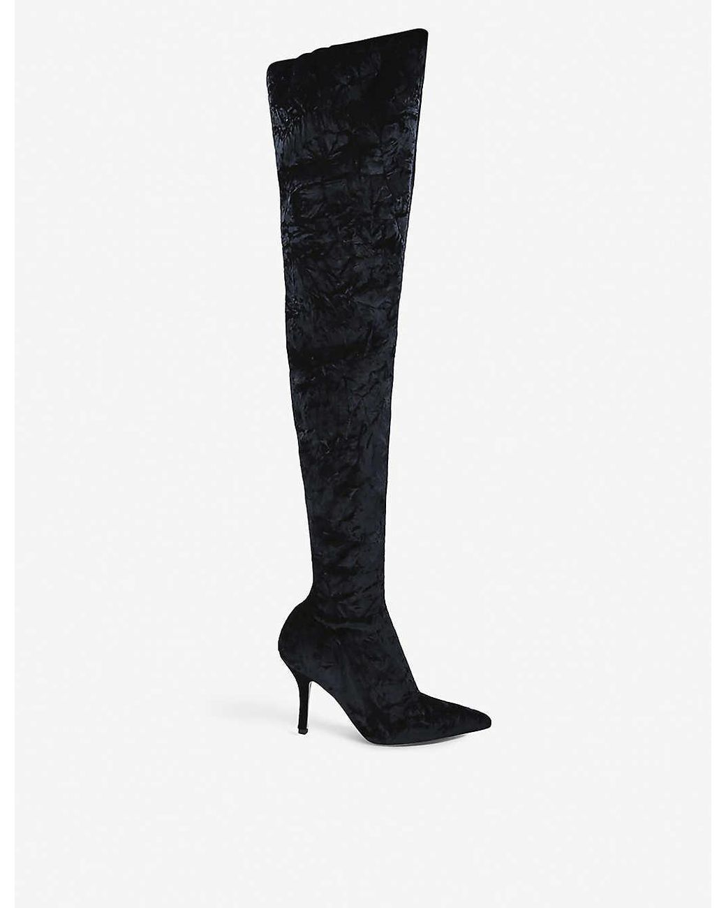 Paris Texas Mama Velvet Overtheknee Boots in Black Lyst