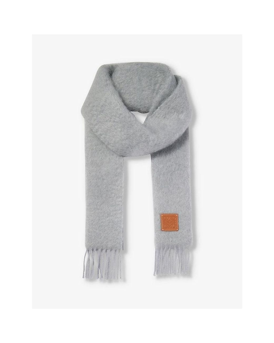 Loewe Anagram Brushed Mohair Wool-blend Knitted Scarf 185cm X 23cm