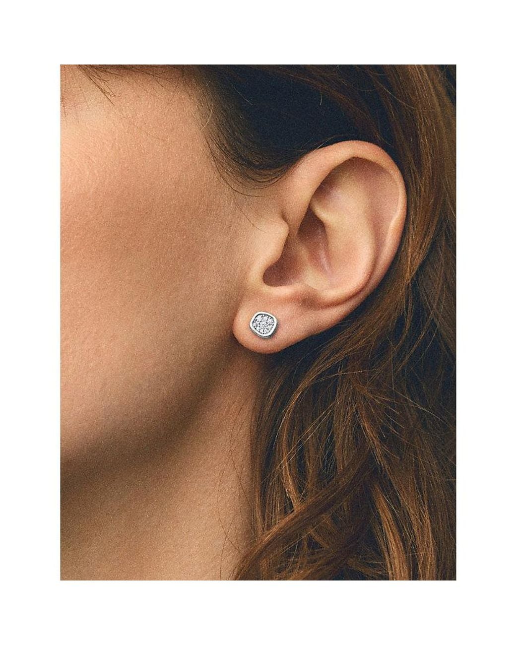 Missoma Metallic Molten Soft Square Pavé Sterling-Plated Brass Stud Earrings