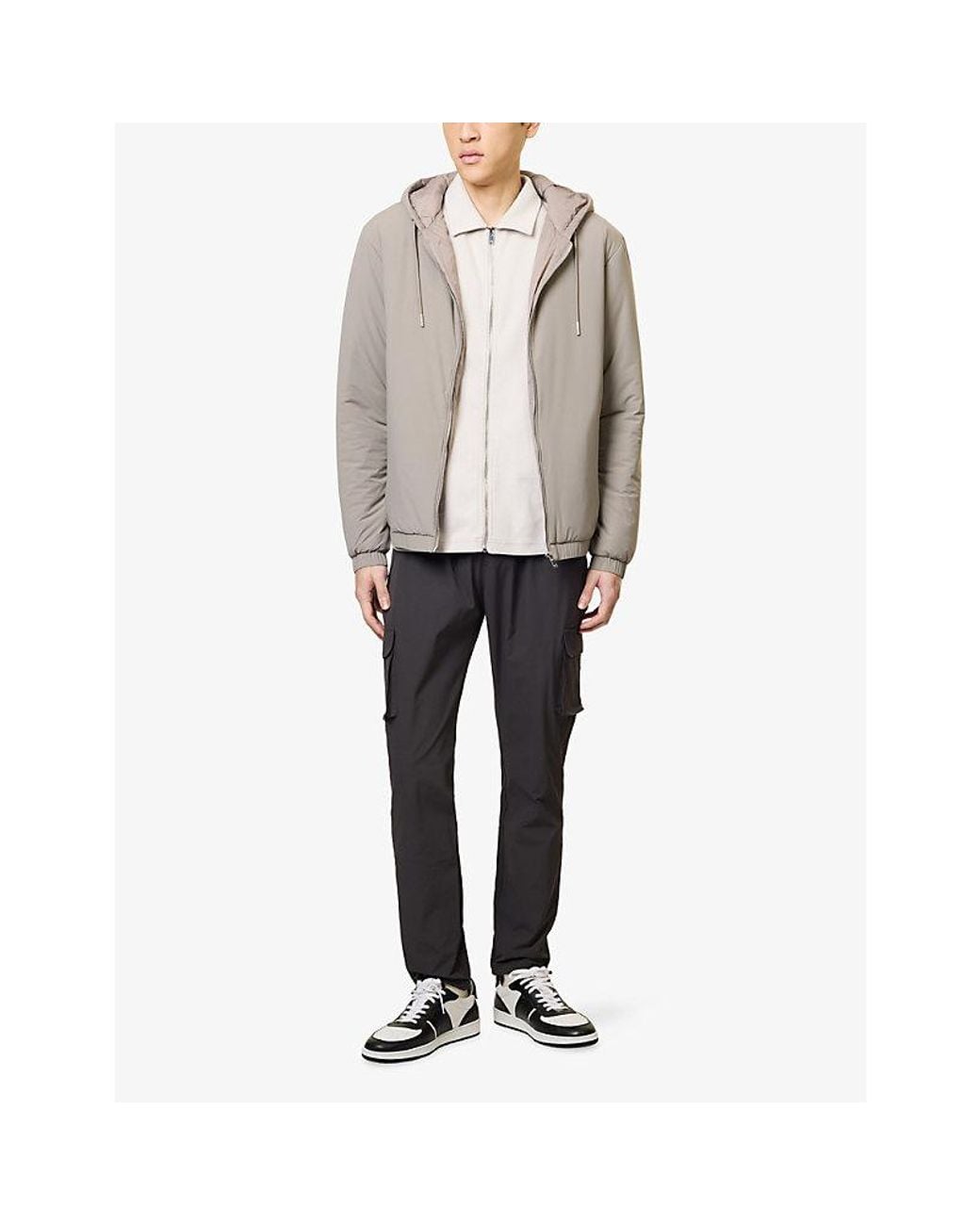 Arne Gray Padded Technical Shell Windbreaker Jacket for men