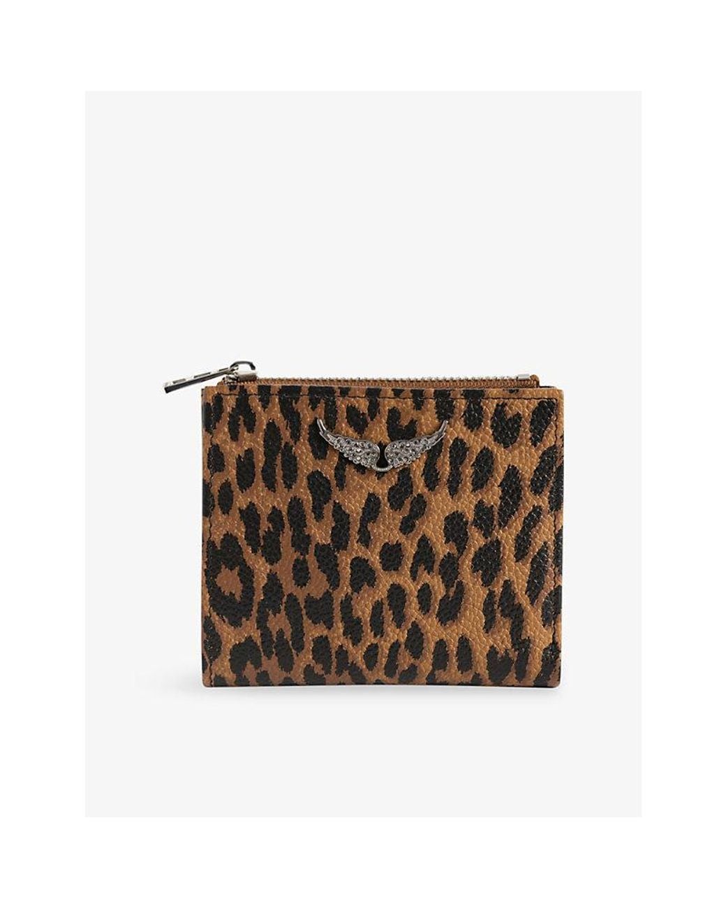 Zadig & Voltaire Brown Zv Leopard Leather Wallet
