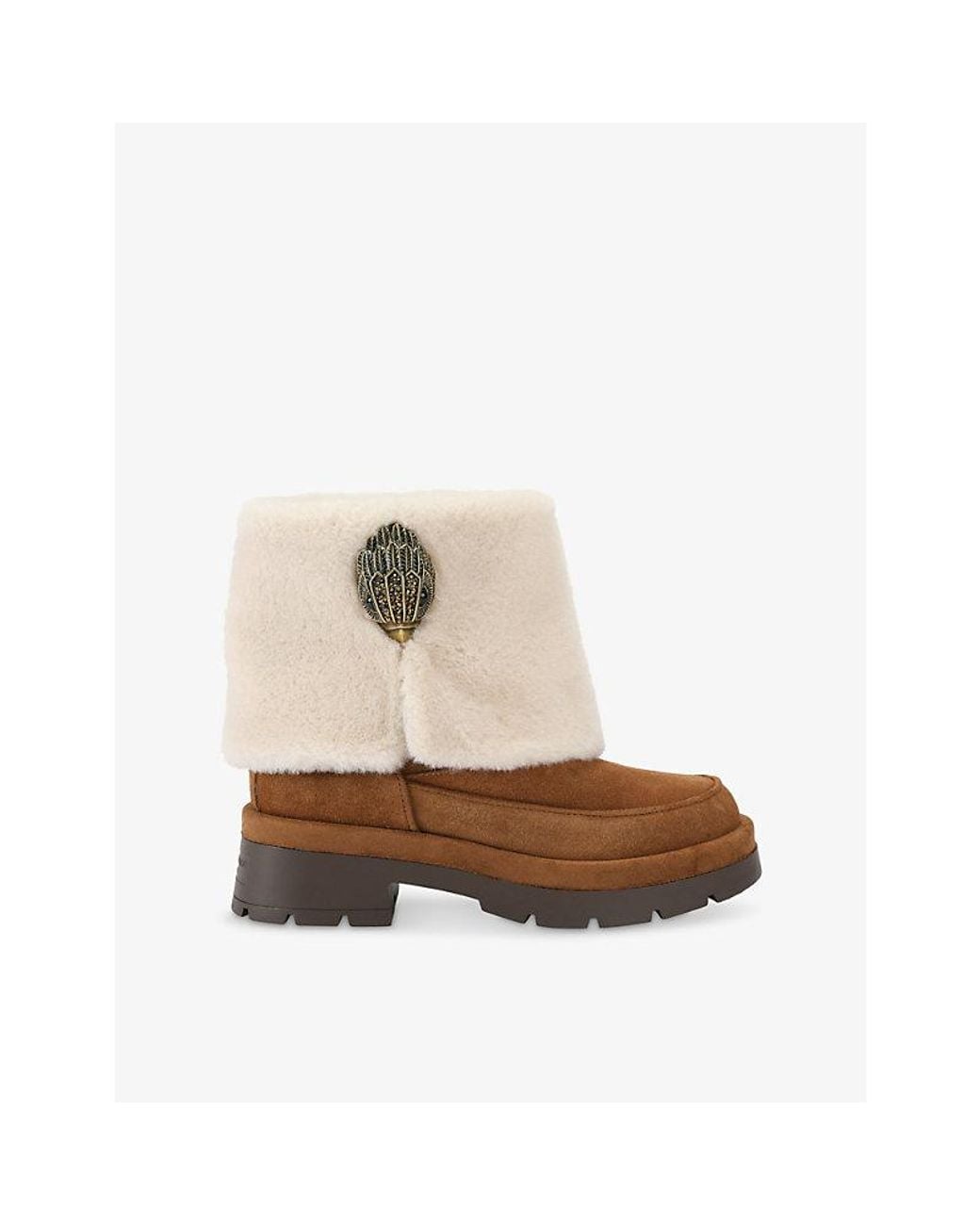 Kurt Geiger Natural Aspen Cozy Suede Ankle Boots