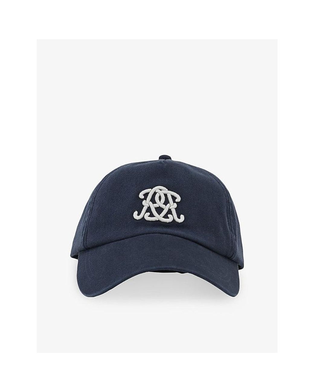 Reiss Blue Luzon Brand-Embroidered Cotton-Twill Cap for men