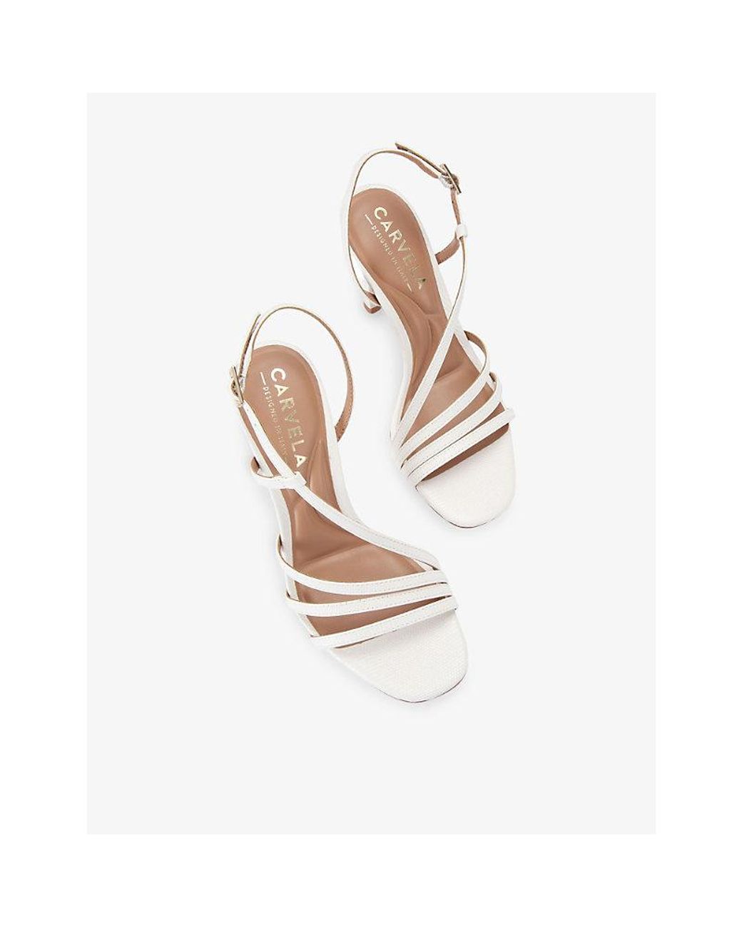 Carvela Kurt Geiger White Paparazza Heeled Woven Sandals