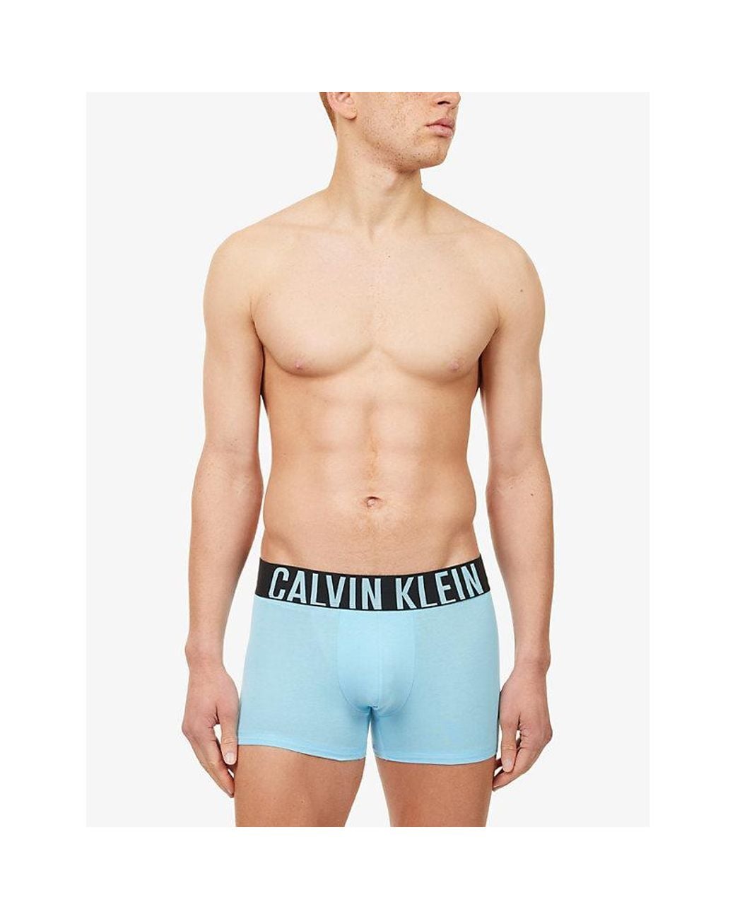 Calvin Klein Blue Intense Power Pack Of Three Cotton-Jersey Trunks for men