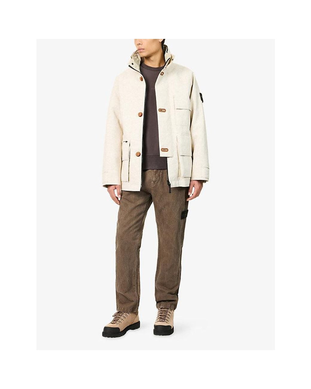 Stone Island Natural Panno Coagulato Wool-Blend Jacket for men