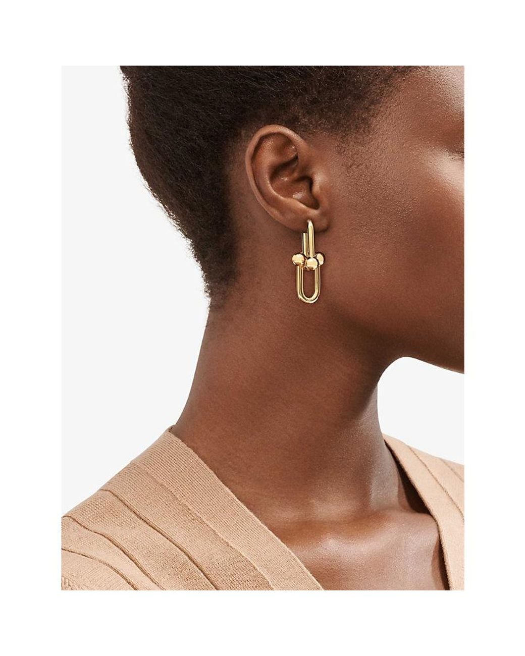 Tiffany & Co Metallic Tiffany Hardwear Extra Large Link 18Ct- Earrings