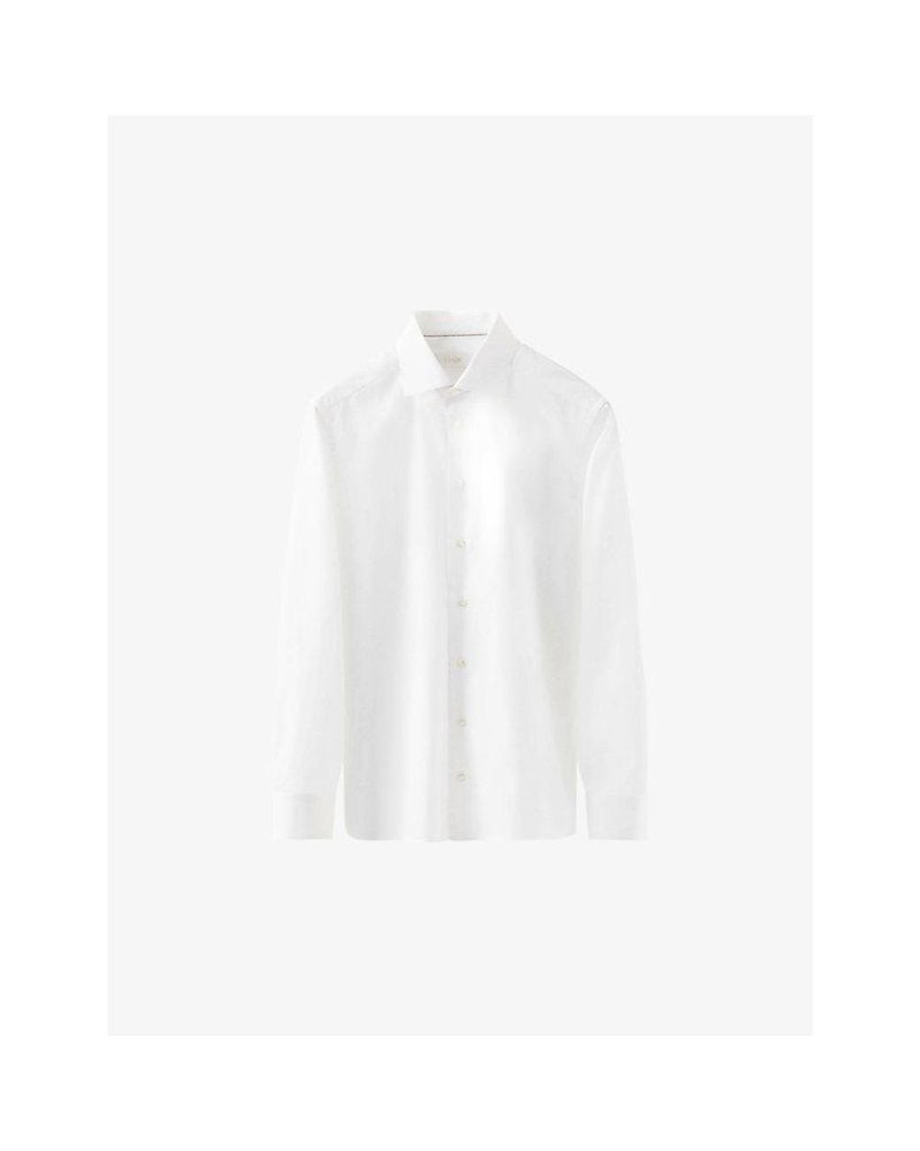 Eton of Sweden White Elevated-Twill Contemporary-Fit Cotton Shirt for men