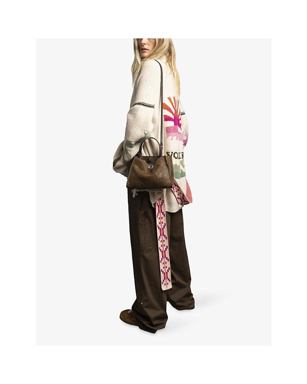 Zadig & Voltaire Brown Jack Branded Suede Handbag